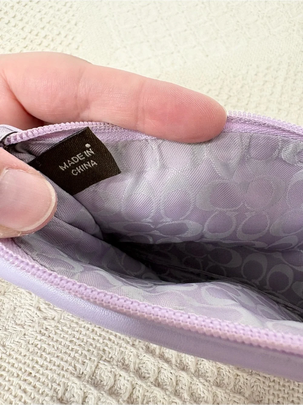 Y2K Vintage Coach Hamptons Large Skinny Wristlet 7734 Lilac Leather Two Tone